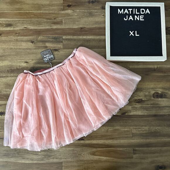 NWT Matilda Jane Just Imagine Marcia Milloh Tutu Tulle Mini Peach Orange Skirt - Picture 1 of 5
